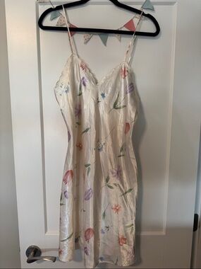 Floral Slip Dress - Ivory with Pastel Florals